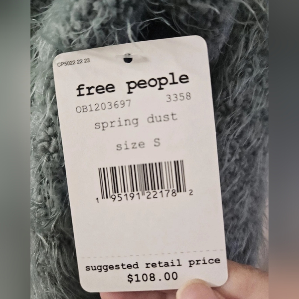 NWT Free People V Neck Sweater, Size Small - Picture 3 of 4